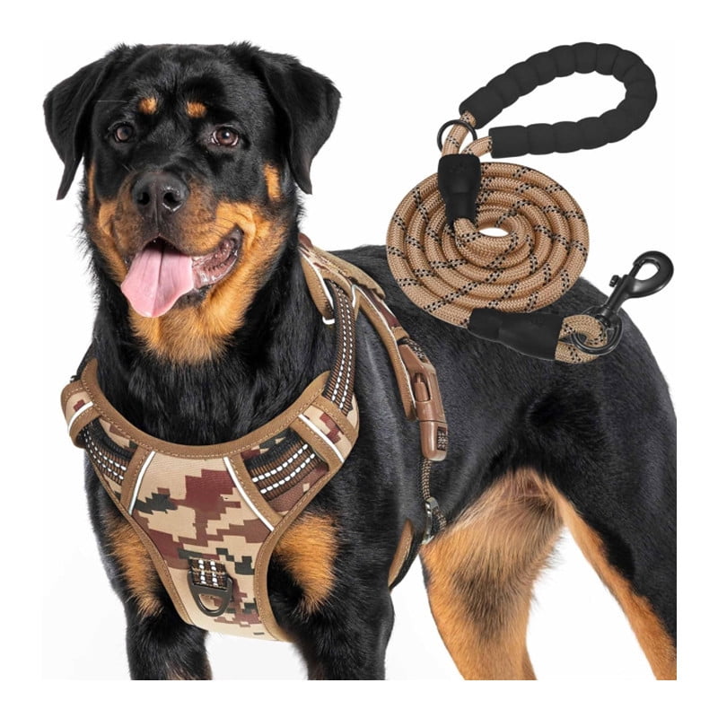 Dog Harness for Large Dogs, With Choke Dog Harness Vest with Easy Control Handle, Reflective Soft Padded Service Vest, Adjustable Easy on Pet Harness for Running Walking