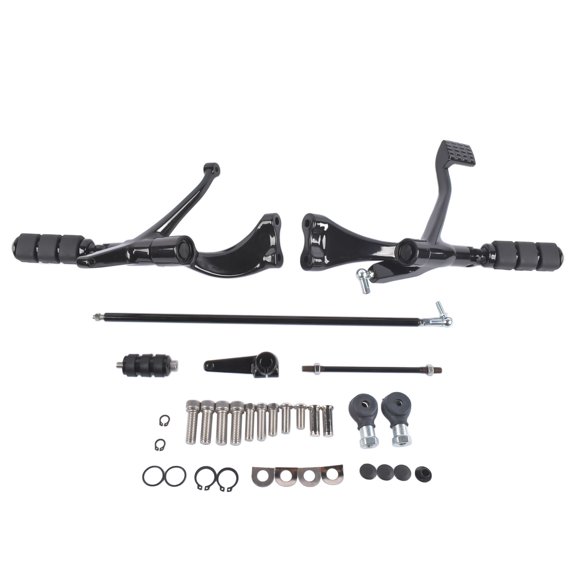 Harley-Davidson Sportster XL883/1200 2004-2013 Forward Controls Foot Pegs Levers Linkage Kit - Black Aluminum - OEM Style