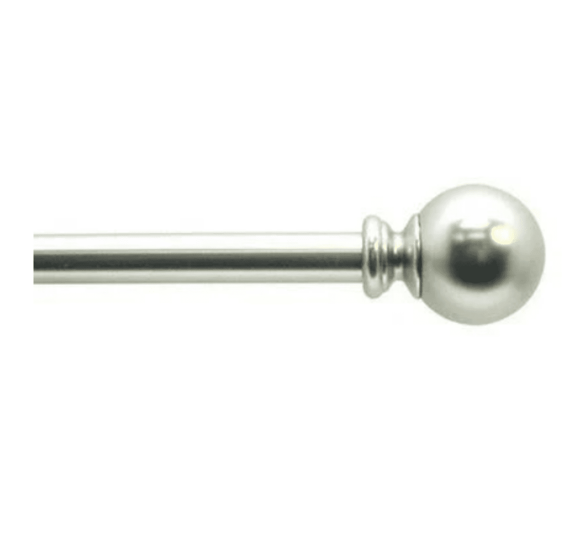 220-5520-58 Silver Curtain Rod Set W/ Silver Ball Finials!48-84"Adjustable.5/8" 
