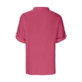 thumbnail image 4 of Pompotops Mode Femmes Couleur Unie Manches Courtes Confortable Respirant V-Cou Chemise Tops, 4 of 7