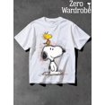 thumbnail image 2 of A Men's Short Sleeved T-Shirt With Line Graffiti Snoopy Pattern Print, Comfortable And Breathable, Suitable For Daily Wear In Spring And Summer., 2 of 7