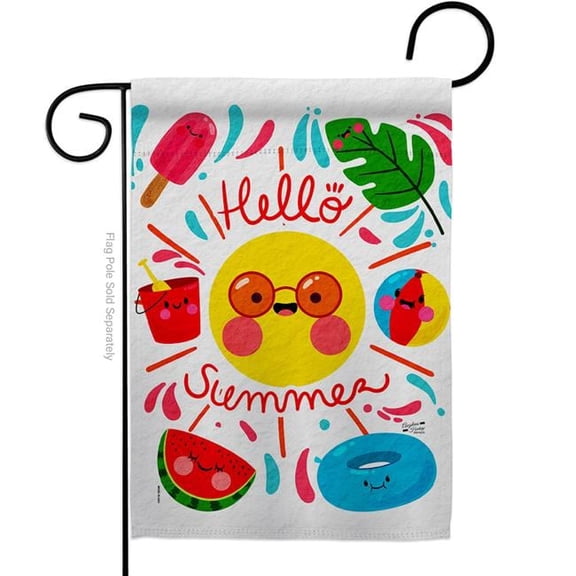 Angeleno Heritage G135440-BO Hallo Summer Summertime Fun & Sun 13 x 18.5 in. Double-Sided Decorative Vertical Garden Flags for House Decoration Banner Yard Gift