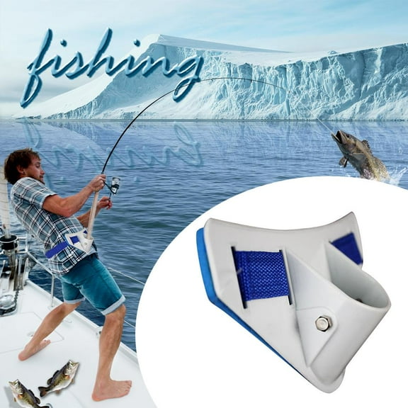 HBASD Fishing Fighting Waist Belt Adjustable Waist Gimbal Belt Offshore Tackle Boat Fishing Rod Holder (White)