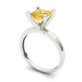 thumbnail image 2 of 1.5 ct Princess Cut Natural Citrine Solitaire 18K White Gold Womens Engagement Ring, 2 of 5