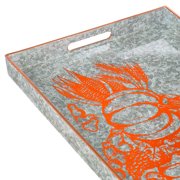 American Atelier, Silver, Polypropylene Cornucopia Rectangular Serving Tray with Handles, 14x19