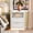 White-2 Drawers, variant on HMstone 3 Drawers Fluted Nightstands with Charging Station, Modern Bedside Table with Lighting, Wooden Curved Night Stand for Bedroom Living Room, White