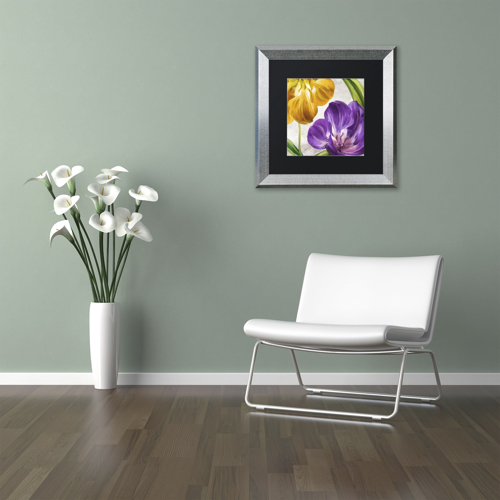 Trademark Fine Art "Open Arms II" Canvas Art by Color Bakery Black Matte, Silver Frame