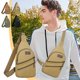 thumbnail image 1 of Bolsa de pecho de lona - Bolsa cruzada exterior con cremallera engrosada para hombres y mujeres, mochila multiusos para senderismo de senderismo 30x17x17x5cm caqui/verde/café, 1 of 6