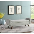thumbnail image 3 of HomePop Modern Storage Bench with Wood Legs - Gray Woven, 3 of 13