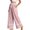 Pink, variant on Linen Cotton Casual Pants For Women Drawstring Pocket Lace Trim Elastic Waist Garden Party Daywear Summer Flowy Easy Matching Style Lightweight Comfort