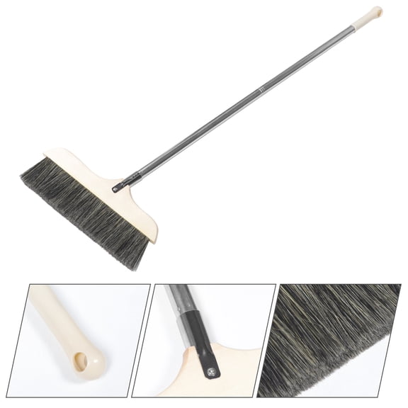 ELAYARD Floor Cleaning Broom Wood with Long Handle for Office 1Pack