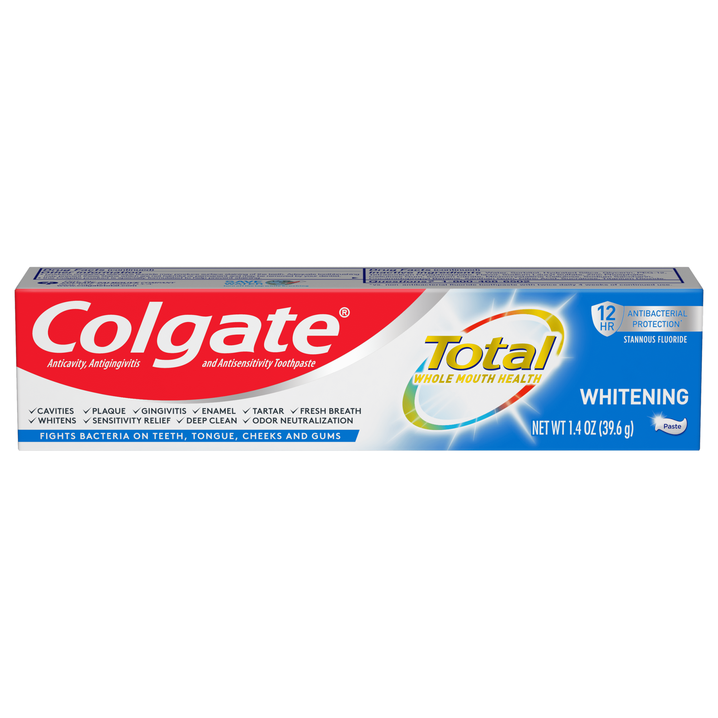Colgate Total Whitening Toothpaste, Mint, Travel Size, 1.4 Oz