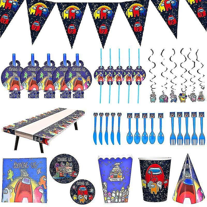 9pcs/set Space Werewolf Kill Amongus Party Decoration Supplies Game Party Children Birthday