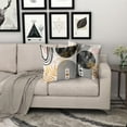 thumbnail image 6 of Pink and Black Boho Pillow Covers Set of 4 16x16 Inch Tropical Leaf Throw Pillows with Mid Century Modern Geometric Design for Living Room Couch Decor Perfect for Bohemian Interiors, 6 of 6