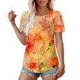 thumbnail image 4 of Women T-Shirts Clearance Sale Womens Tops Dressy Casual Short Sleeve Womens Shirts Trendy Graphic Women V Neck T Shirt White Women Summer Shirts Casual, 4 of 7