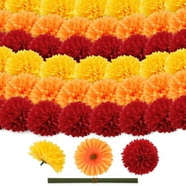 Ayieyill 40 Pcs Faux Marigold Flower Heads Halloween Day of the Dead Gift Decoration Mexican Cinco de Mayo Dia De Los Muertos Decor Wedding Party Diwali Home Decor ( Colorful )