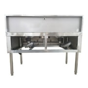 Double Burner Commercial Gas Stove Burner High Fierce Fire Stove Chinese Wok Range Burner LNG LPG Cooker with Baffle and Water Basin 110V