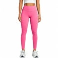 thumbnail image 3 of Iaqnaocc Leggings for Women Casual High Waisted with Pockets Crossover Control Bootcut Yoga Pants Soft Stretchy Full Length Pants Hot Pink L, 3 of 6