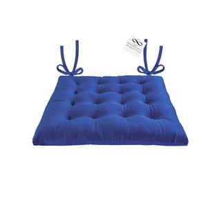

My Infinity Store 16 Plush Square Tufted Chair Pad/Cushions Tie-Backs (Royal Navy Blue 2 Piece)