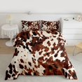 thumbnail image 2 of Feelyou Brown Cow Print Full Size Comforter Sets for Teens, Rustic Farmhouse Bedding Comforter Set, Modern Fashion Style Reversible Bedding Sets, Lightweight Room Decor, 3 Pieces, 2 of 8