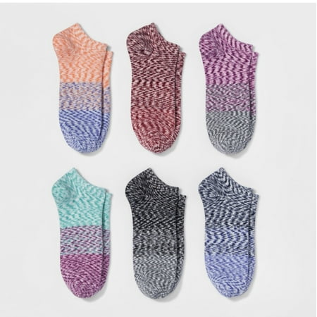 Xhilaration Women s Spacedye 6pk Low Cut Socks - 4-10