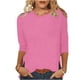 thumbnail image 3 of TaTaai Round Neck 3/4 Sleeve Pullover, Women's Casual Solid Blouse Top, Versatile Stylish Design, Perfect for Daily Outdoor Casual Use Gift, 3 of 5