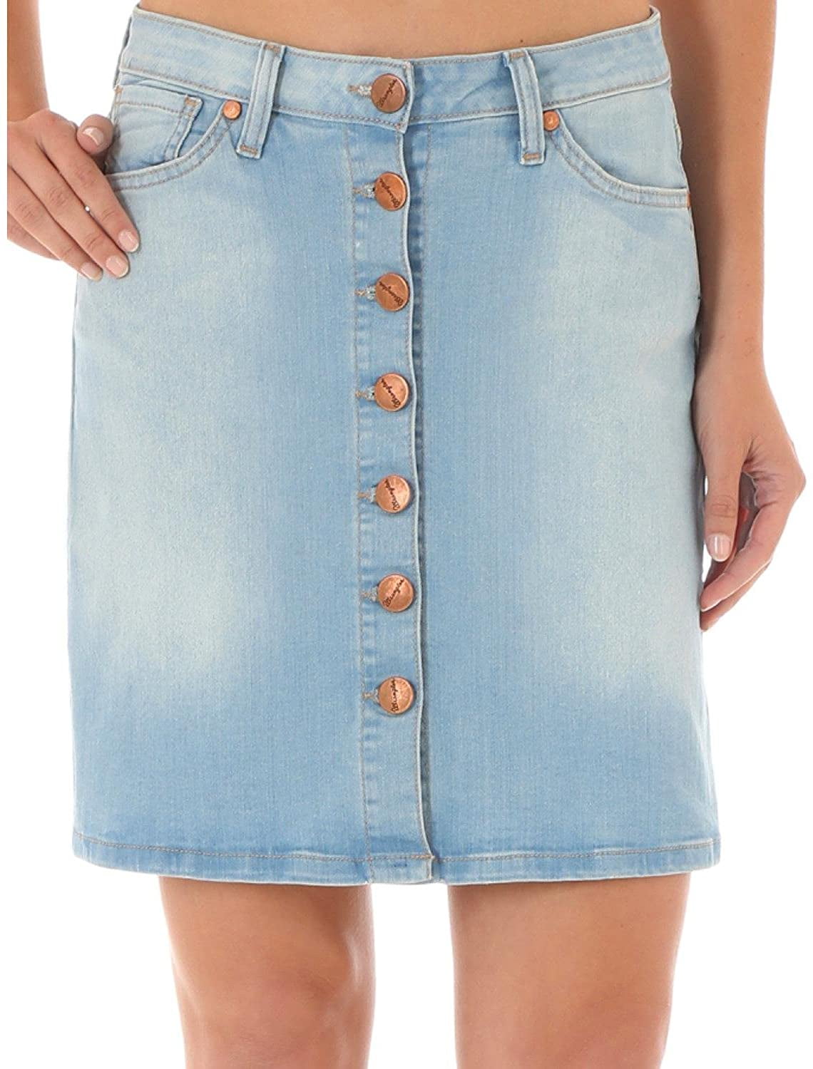 Wrangler Women's ButtonFront Denim Skirt Indigo 9 Walmart Canada