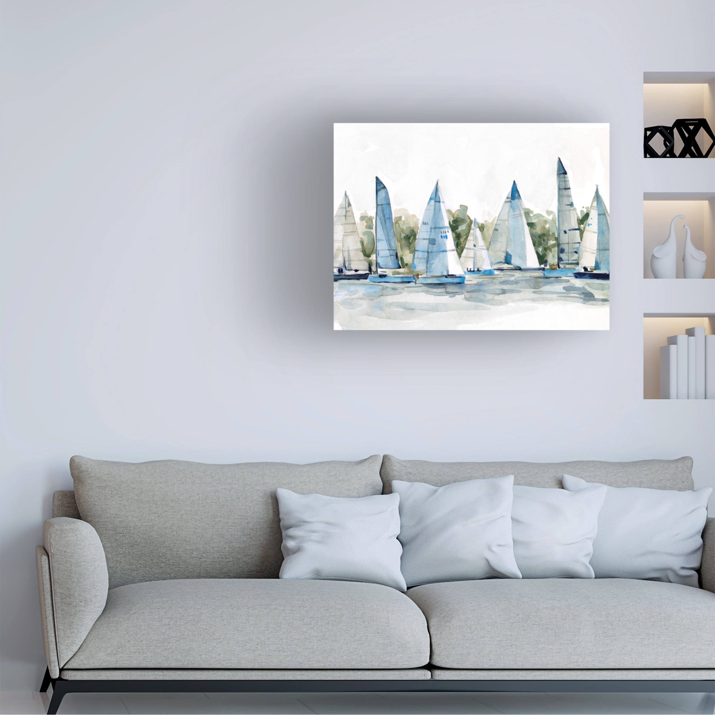 Emma Scarvey 'Pastel Marina I' Canvas Art