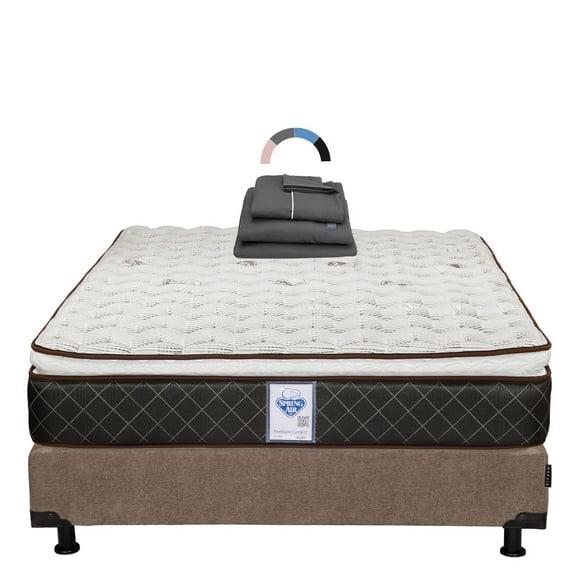 Colchon Matrimonial Minesota+Box Base Cama+Sabanas Royal