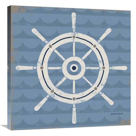 Global Gallery's 'Nautical Helm' By Michael Mullan Stretched Canvas Wall Art