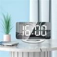 thumbnail image 4 of Digital Alarm Clock,6" Large LED Display Charger Ports | Auto Dimmer Mode | Easy Snooze Function, Modern Mirror Desk Wall Clock for Bedroom Home Office for All People (White), 4 of 5