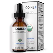 Codeage USDA Organic Iodine Drops, 250 Mcg, Liquid Supplement, 2 fl oz