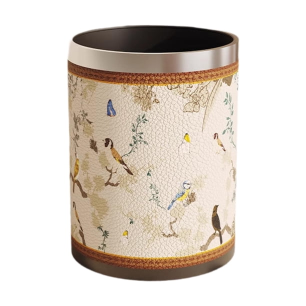 Papelera de cuero, papelera, papelera, elegante, reutilizable, para basura Estilo a