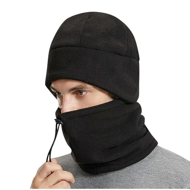 Fleece Hat And Scarf Set, Beanie And Neck Gaiter Two-Piece Combo With Adjustable Fit And Windproof Fleece For Men And Women, Unisex Cold Weather Accessories