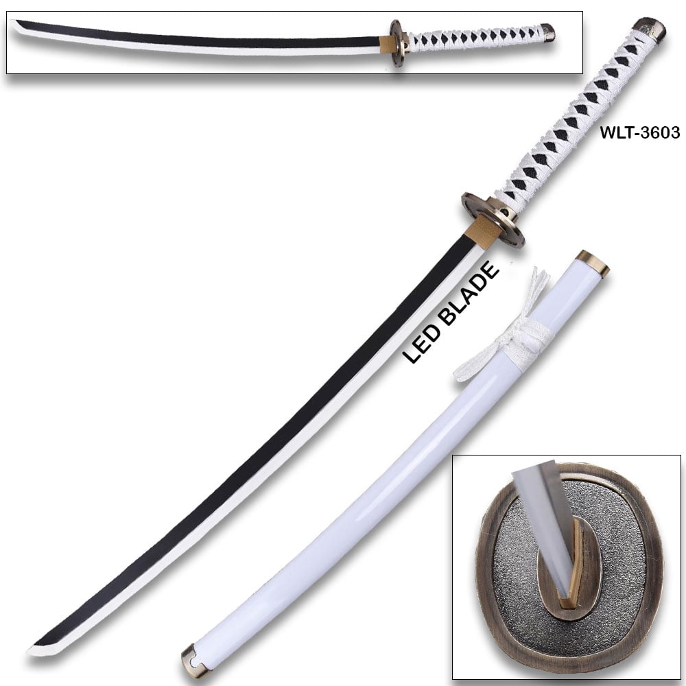 One Piece Roronoa Zoro Wado Ichimonji Katana – LED Light-Up Wooden Cosplay Sword 41 in