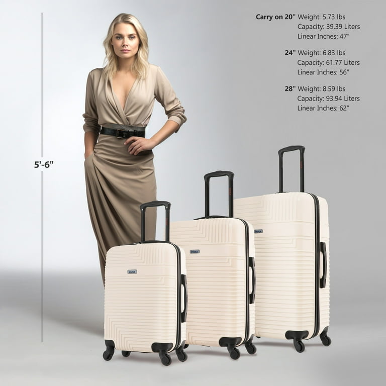 InUSA Resilience 3-Piece Hardside Luggage Sets with Spinner Wheels
