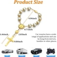 thumbnail image 2 of 2 pieces car rearview mirror rosary, rearview mirror hanging decoration, car rearview mirror rosary pendant, car interior hanging accessories (gold), 2 of 4
