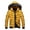 Yellow, variant on IROINNID Men's Long Sleeve Puffer Mid-Length Hooded Coat Solid Color Comfy Windproof Jacket Coats