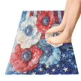 thumbnail image 5 of WOBOGO American Flag Flowers Carpet 39x20in Kitchen Bathroom Livingroom Plush Absorbent Non-Slip Floor Mat, 5 of 8