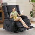 thumbnail image 3 of HSUNNS Recliners Lift Chair for Elderly, Upgrade Dual Motor Large Power Cotton Recliner Chair with Massage and Heat for Living Room, Single Sofa with Cup Holder & USB, Lay Flat Up to 180°, Grey, 3 of 12