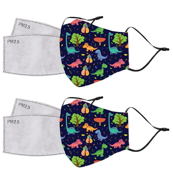 Travelers Club Kid's 2 Reusable/Washable Face Masks With 4 Replacement Filters
