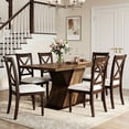 thumbnail image 2 of Dovelina 55" Rectangular Dining Table for 4-6, Farmhouse Kitchen Table with X-Shaped Base, for Dining Room, Kitchen, Apartment, Home Office, Cafe, 2 of 7