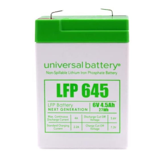 Universal Power Group 8090318 LFP645 4.5 Ah & 6V Universal Battery pack of 2