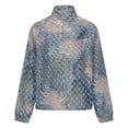 thumbnail image 6 of Jackets for Women Winter Coat Jackets Flannel Stand Collar Jacket(Blue Snakeskin Textured Pattern,Size:S-4XL), 6 of 7