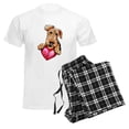 thumbnail image 6 of CafePress - Airedale Holding Heart Men's Light Pajamas - Men's Light Loose Fit Cotton Pajama Set, 6 of 7