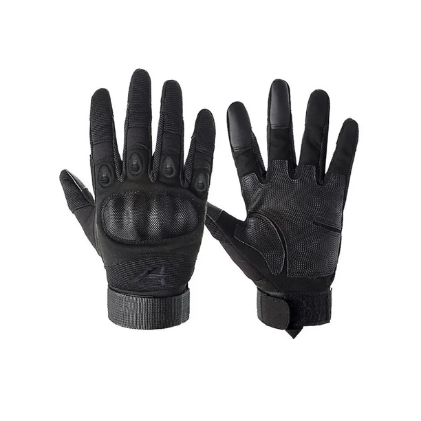 Guantes de cuero para motocicleta, guantes de nudillos duros para pantalla táctil, guantes para motocicleta, guantes para andar en la calle, senderismo, acampada, guantes de dedos completos