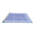 thumbnail image 2 of Ahgly Company Machine Washable Indoor Square Oriental Blue Traditional Area Rugs, 7' Square, 2 of 4