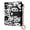 Black White Color Skulls, variant on Small Wallet For Women Bifold Leather Pocket Coin Credit Card Holder With RFID Blocking Watercolor Gray Flower