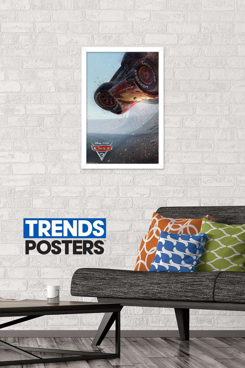 Disney Pixar Cars 3 - One Sheet Wall Poster, 14.725" x 22.375", Framed