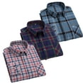 thumbnail image 6 of FJUCHAI Men's Plaid Shirts Button Down Shirts Cotton Long Sleeve Dress Shirts Regular Fit Gingham Shirts, 6 of 9